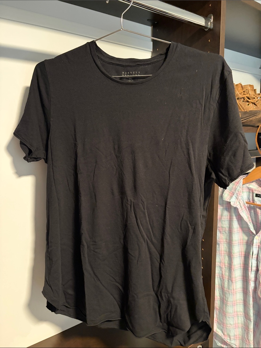 Barneys New York Black Short Sleeve Crew Neck Tee
